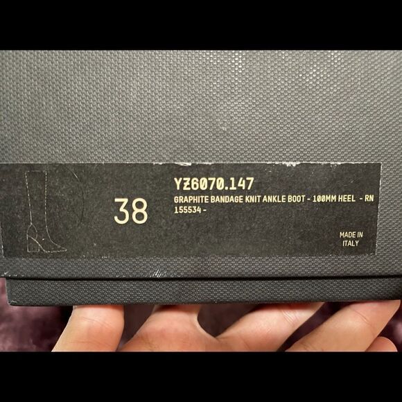 Yeezy Season 7 Graphite Bandage Knit Ankle Boot - 100MM Heel - Picture 6 of 9